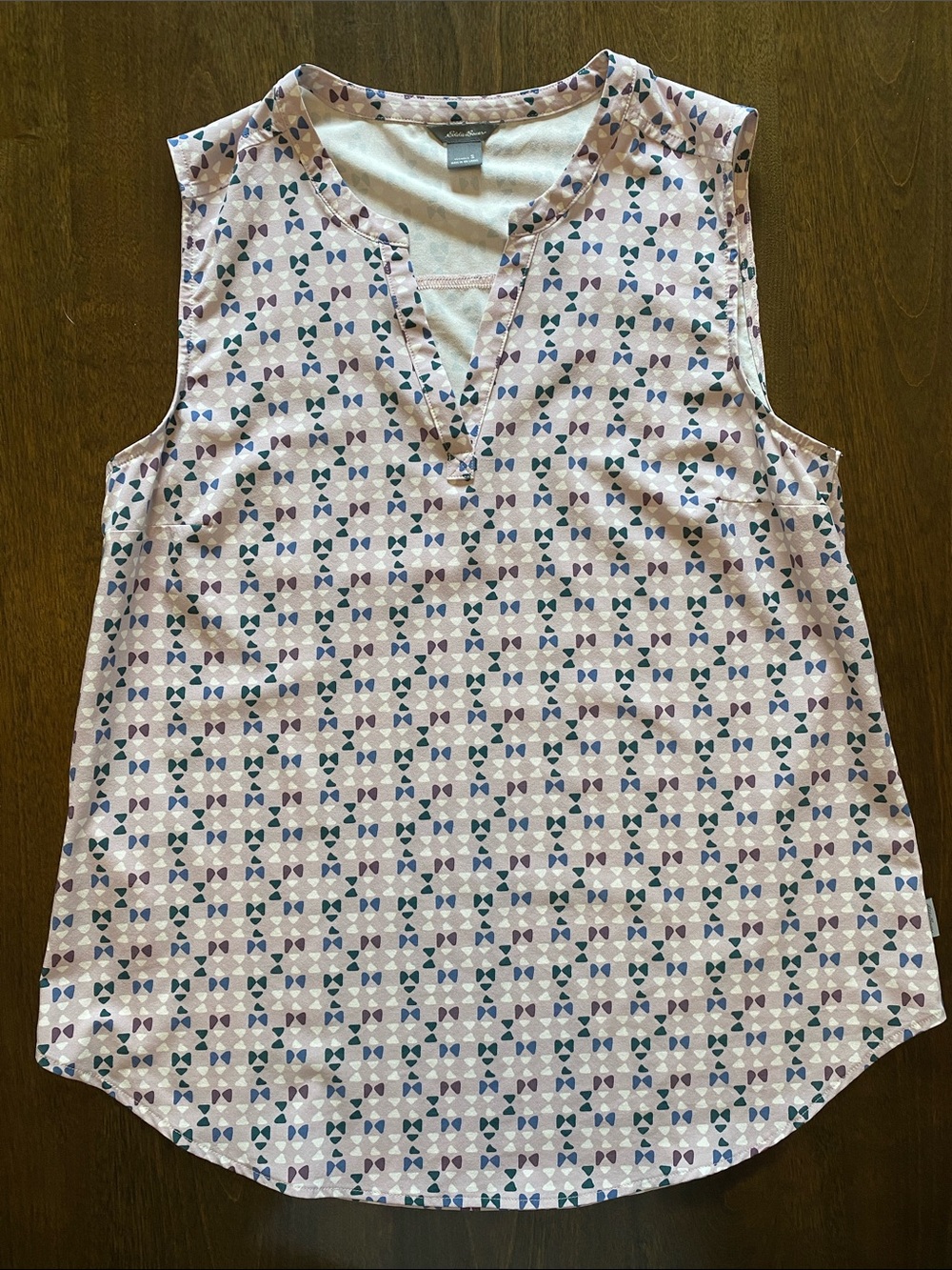 Eddie Bauer Light Lavender Geometric-Print Sleeveless V-Neck Camisole